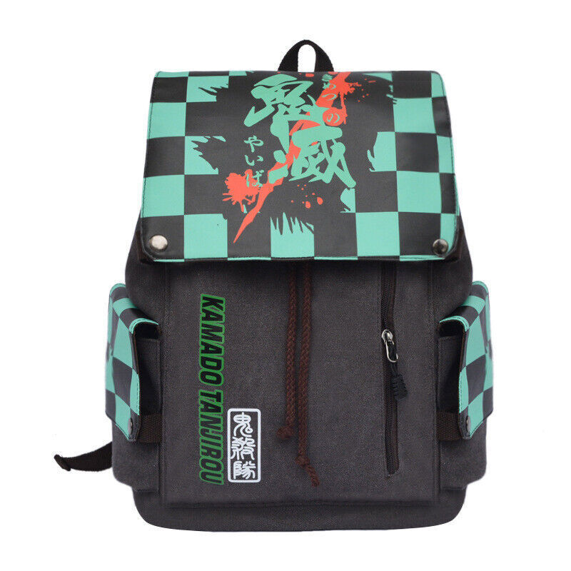 Anime Demon Slayer Backpack Kamado Tanjirou Nezuko Cosplay Canvas Rucksack Gift
