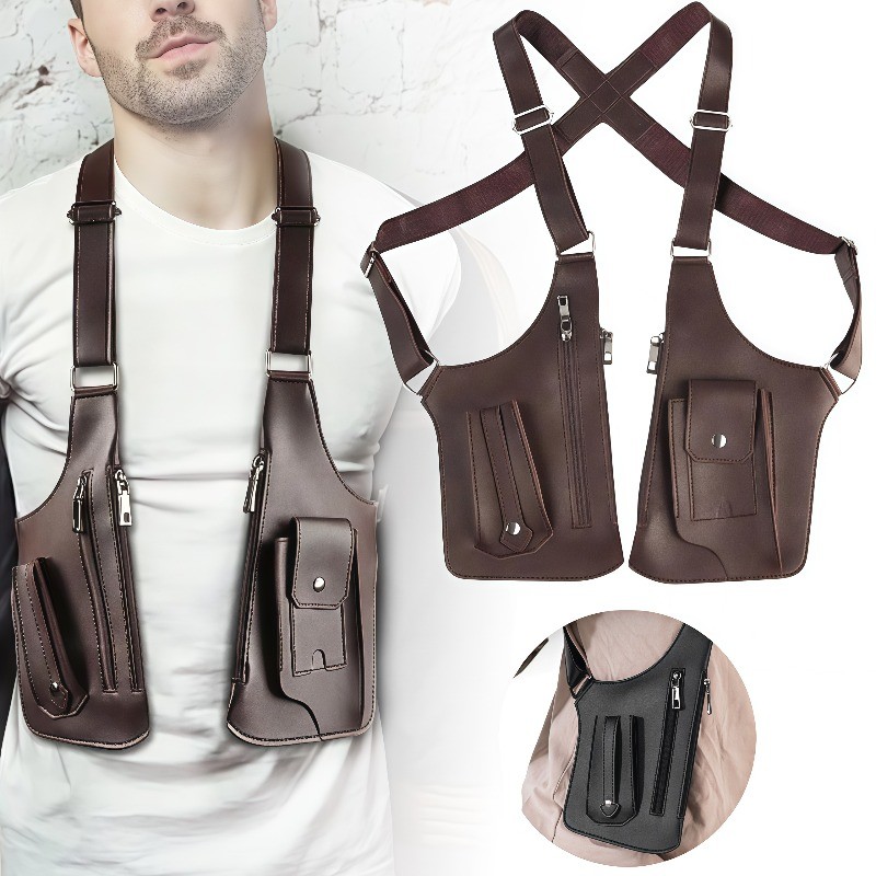 Shoulder Bag, Premium Leather Adjustable Underarm Shoulder Bag for Men