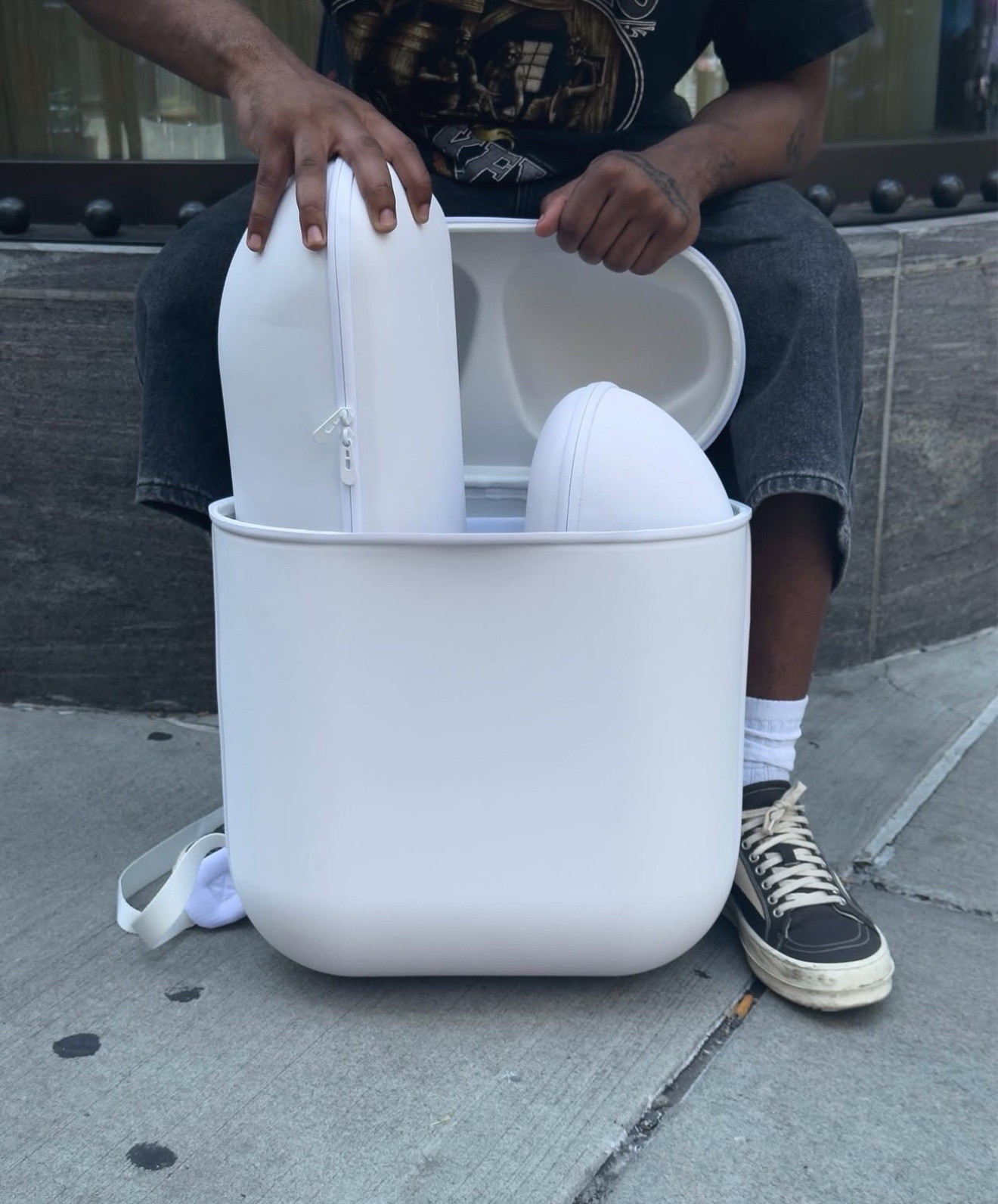 Bravest Studios Airpack Backpack – White – Water Resistant IN-HAND 🔥