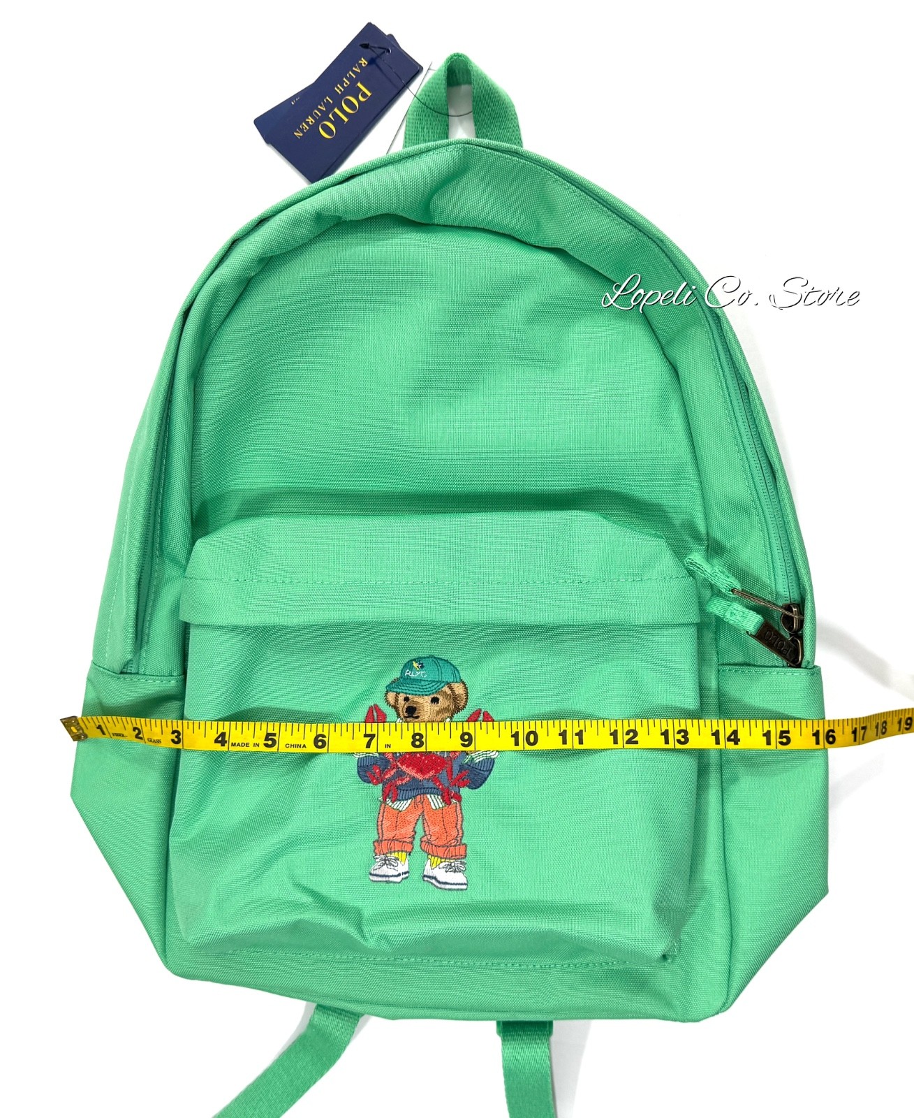 Polo Ralph Lauren Bear Backback Crab Plato Green Canvas Mens One Size