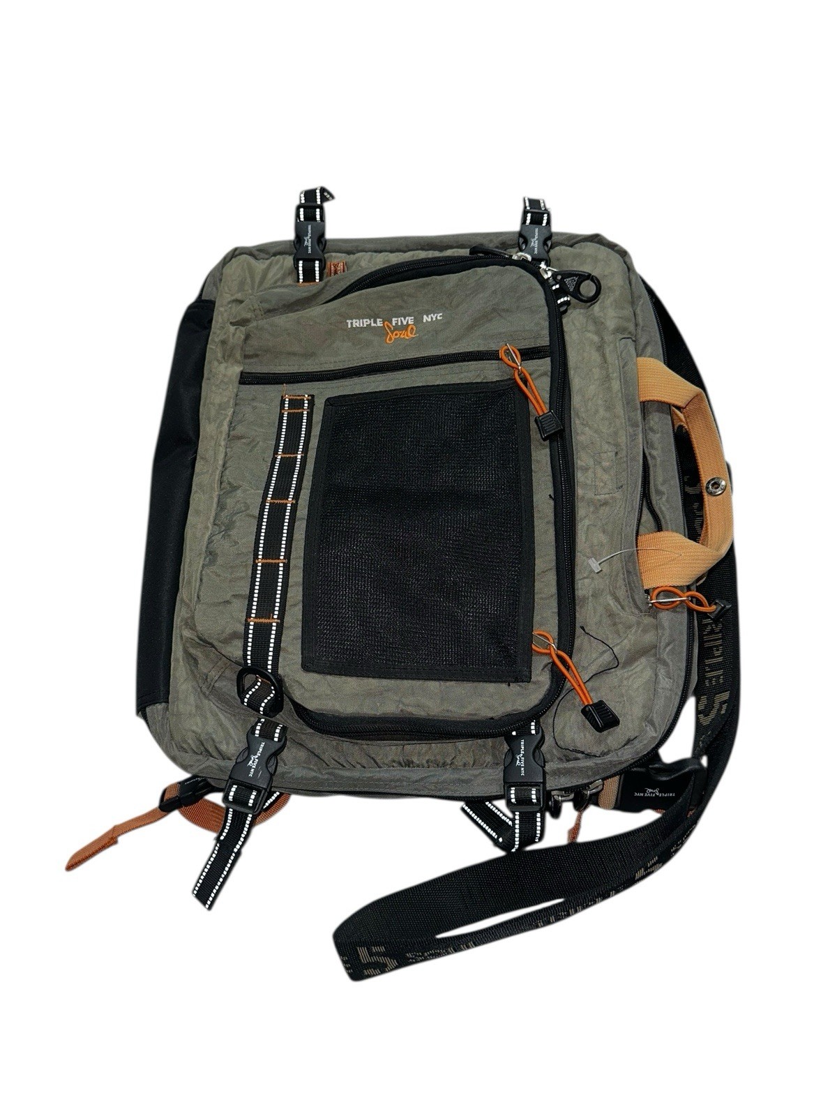 Triple 5 Soul Olive Green Messenger Shoulder Bag Convertible Backpack 2 In 1