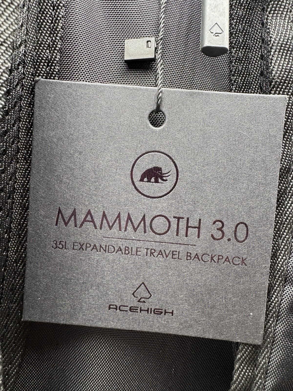 Ace High Backpack Mammoth 3.0 Black Laptop Travel Adobe Acrobat NEW