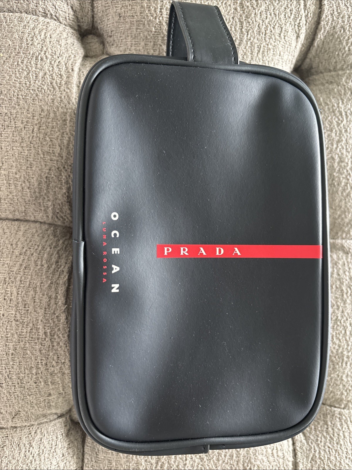 Prada Luna Rossa Ocean Pouch Travel Toiletry Bag Cosmetic Case Navy