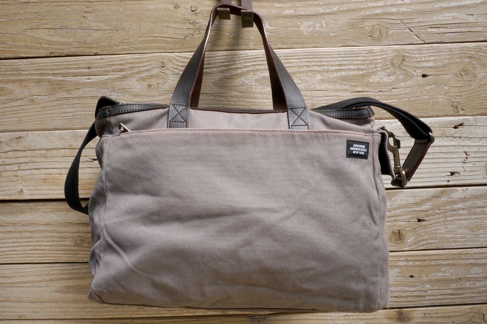 Jack Spade Grey Cargo Carryon Twill Shoulder Bag, 2011, Used, Good Condition