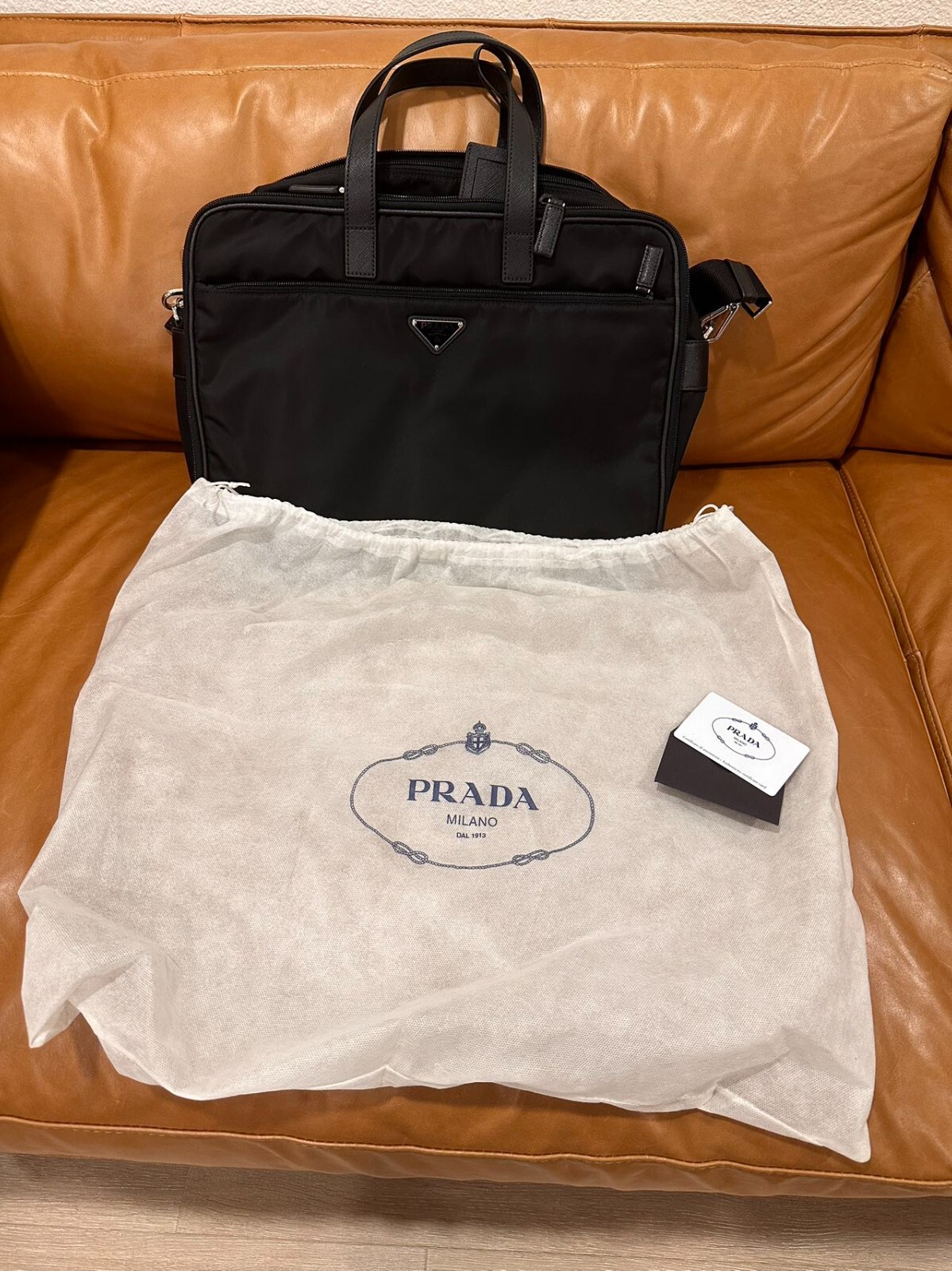 BRAND NEW PRADA Business BAG 2VE407 Briefcase Tesuto/Stainless Steel Mens