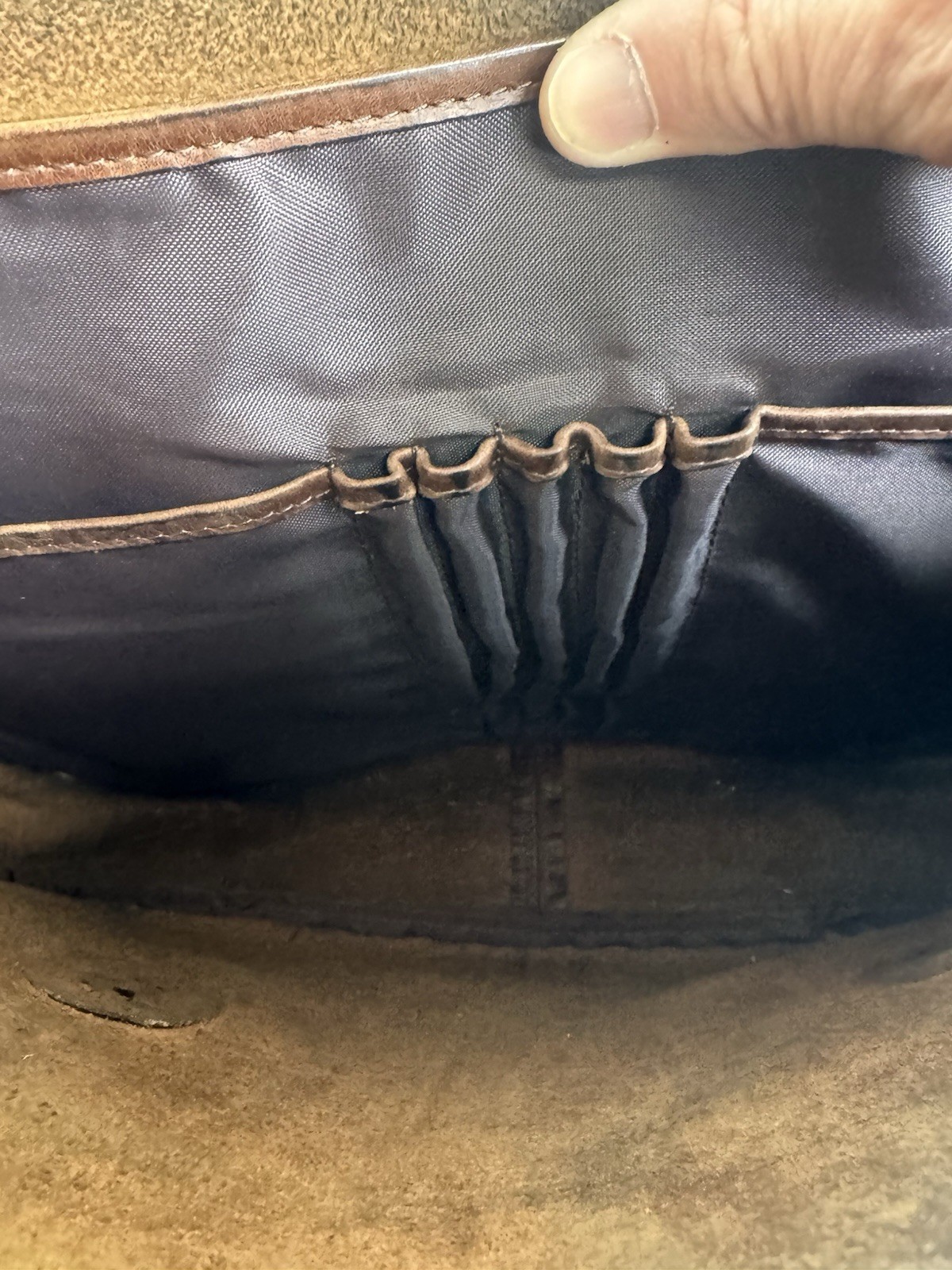 VTG Johnson & Murphy JBS Briefcase Shoulder Leather Bag Brown Color