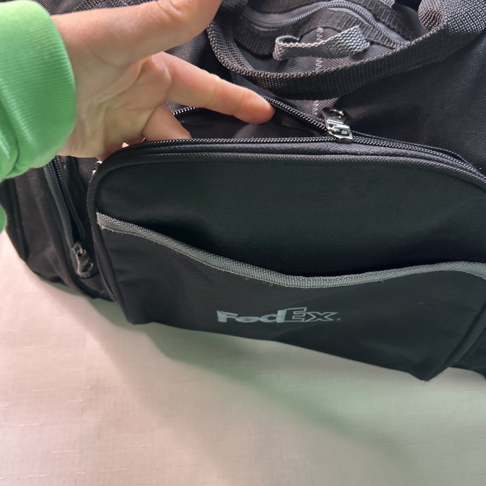 FedEx Black Duffle Bag 8 Different Pockets 22 in. x 10 in. Long New Without Tags