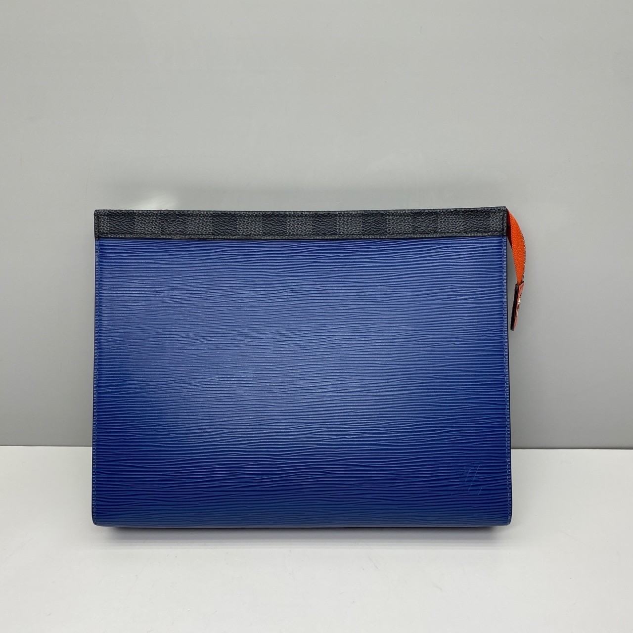 Louis Vuitton Pre-Owned Authentic Clutch Blue Leather 27x21x3cm