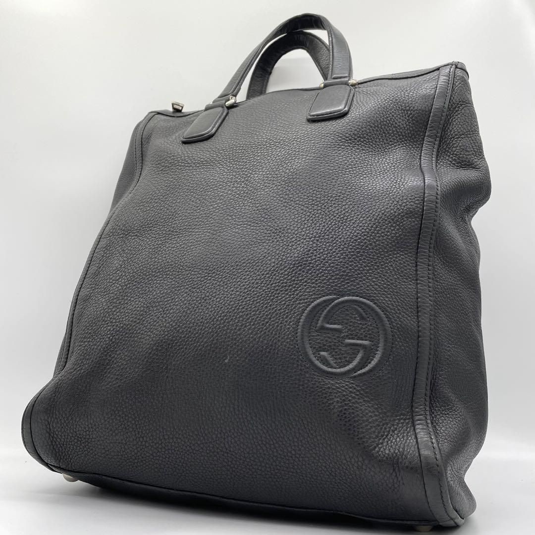 GUCCI tote bag Soho GG embossedrogo leather black Luxury Designer 45×35×15cm