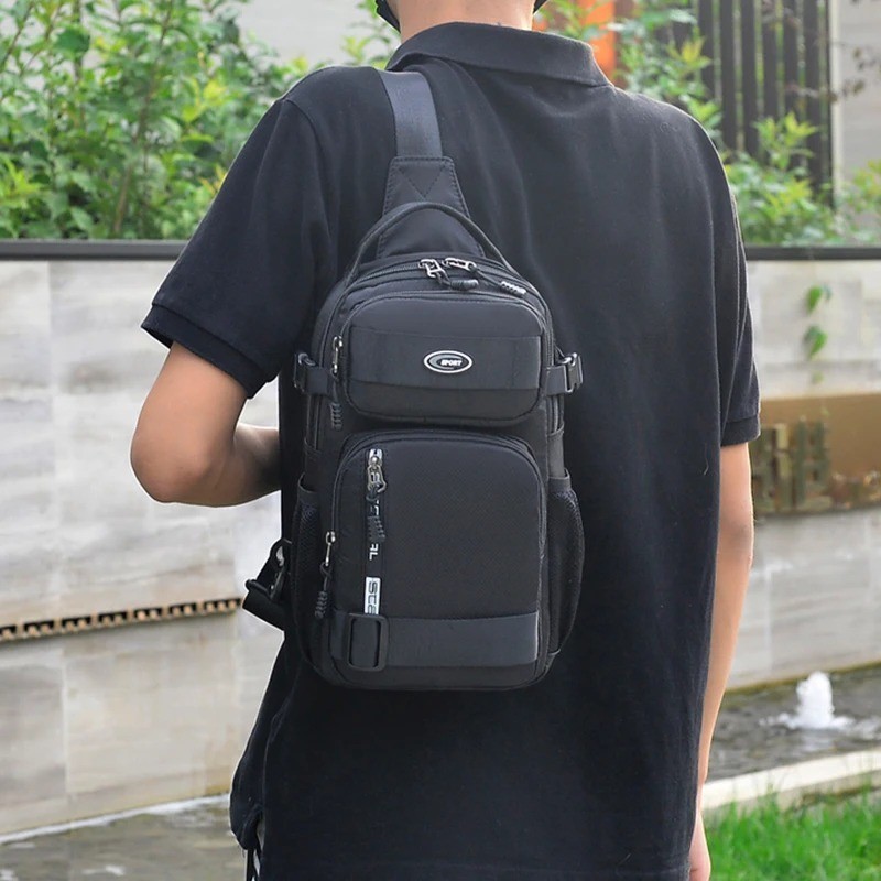 Riding BackPack For Men’s Chest Casual Single Shoulder Bag CrossBody LightWeight