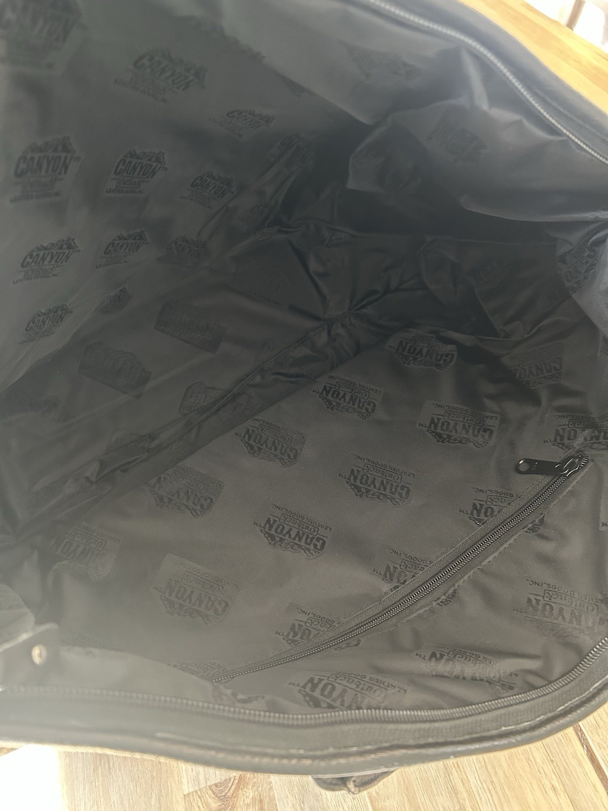 Canyon Outback Leather Goods Large Duffle Travel Bag Black Leather