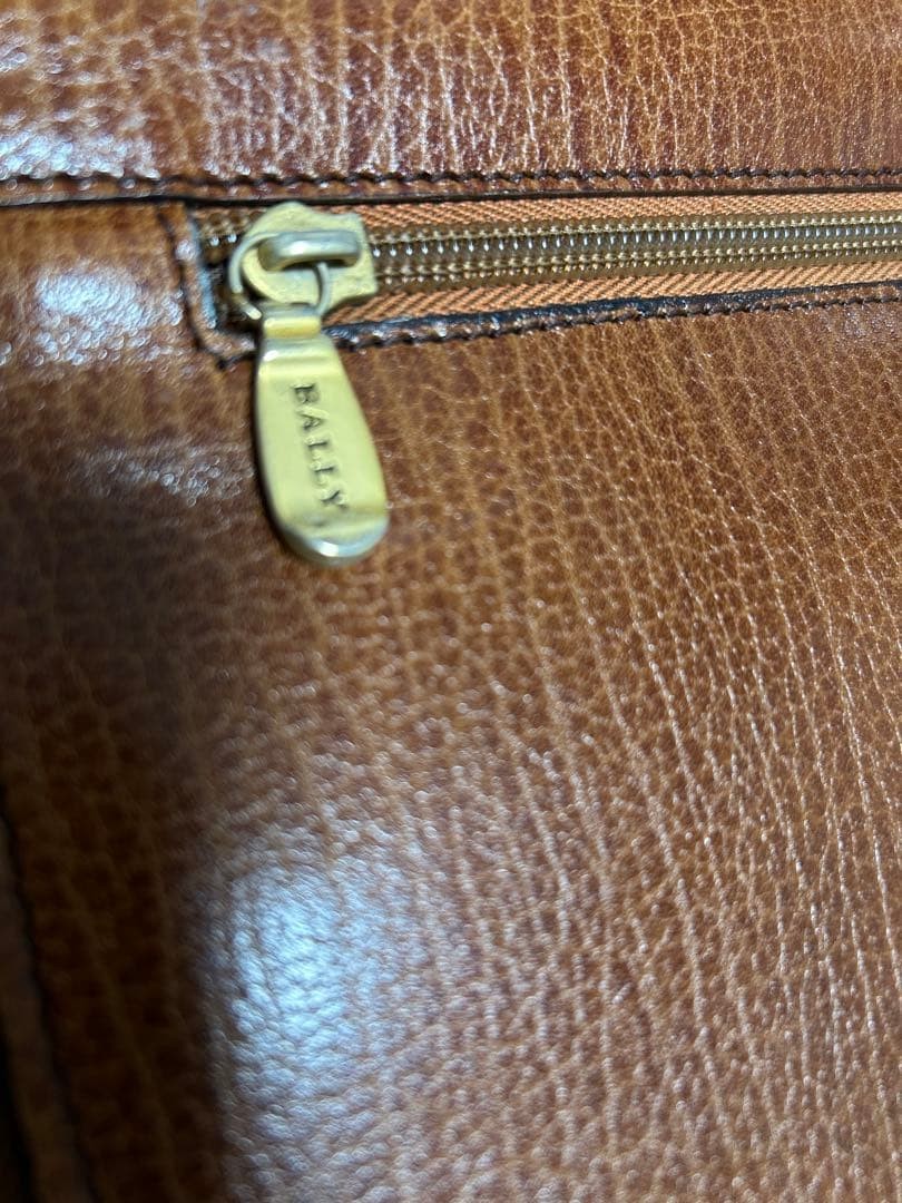 BALLY Business Bag Briefcase Document Case Vintage Leather Brown Used 28.5x42cm