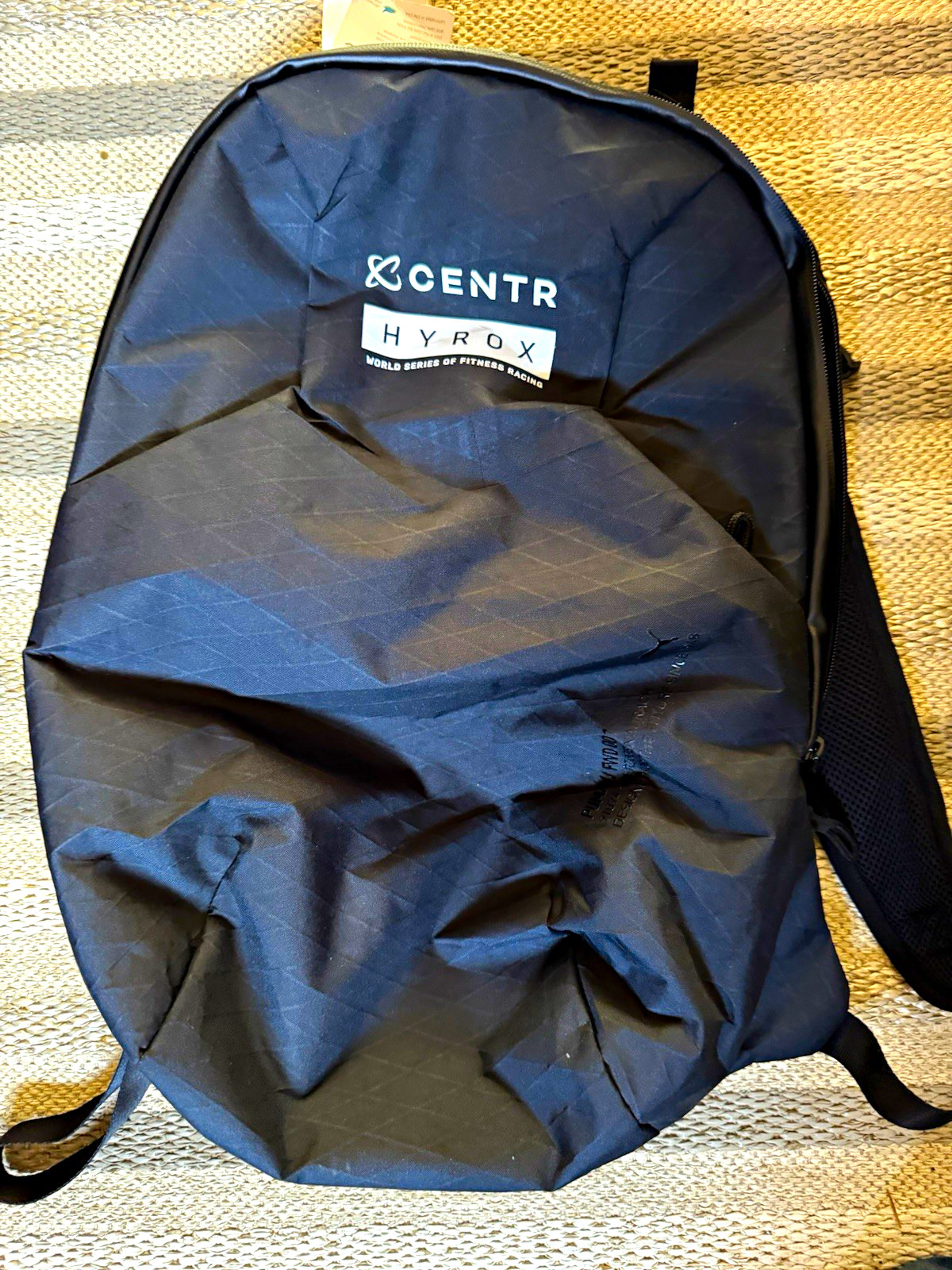 CENTR HYROX Black Zip Backpack Padded Adjustable Strap Unisex Adults