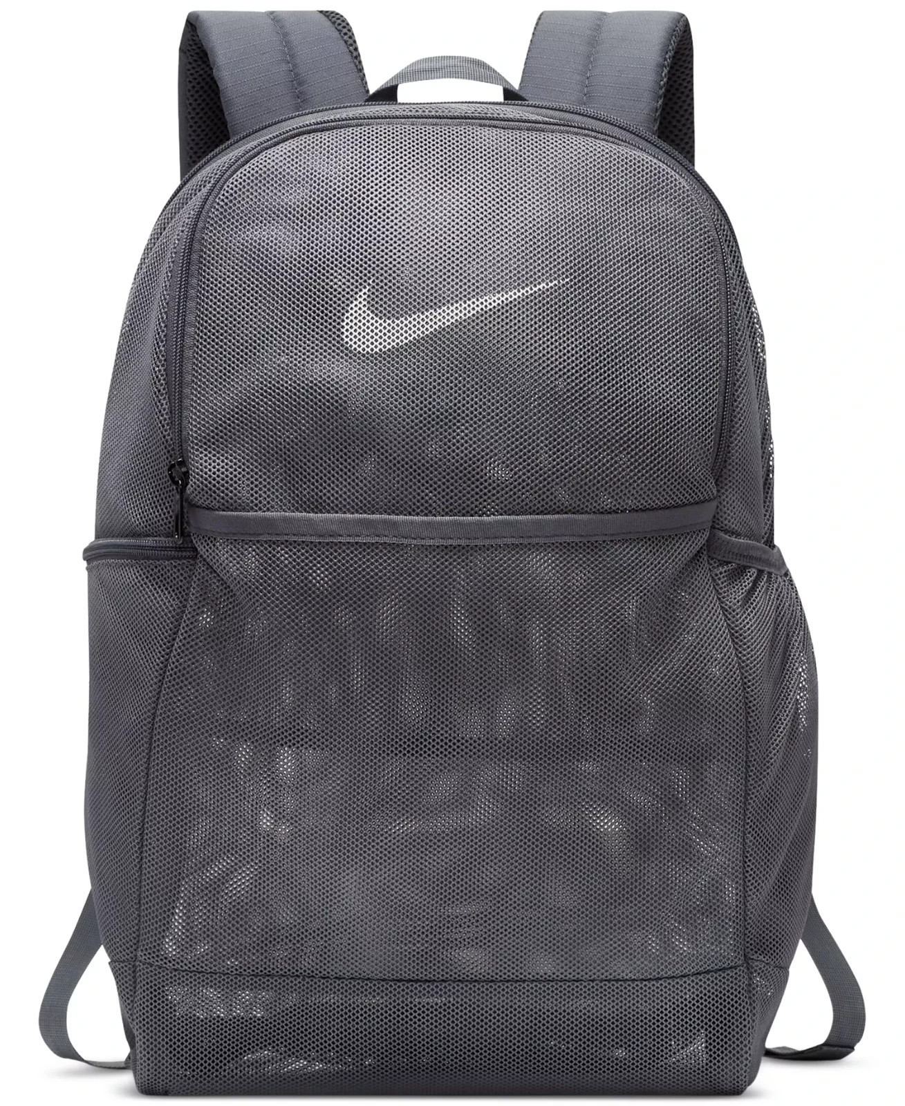 Nike Brasilia Mesh Training Backpack Gray Gym School Sports Bag BA6050-026 NWT