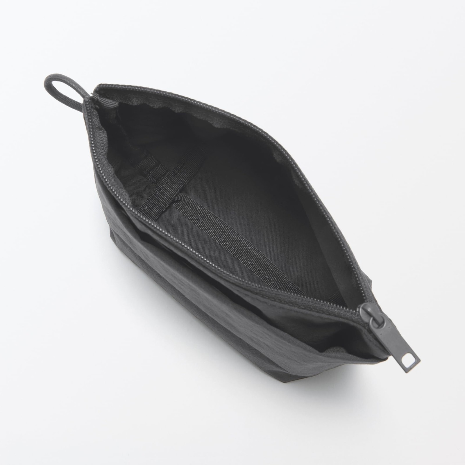 Wrinkle nylon gusseted pouch, dark gray, S, approx. 16.5 x 11 x 6 cm, 84473876