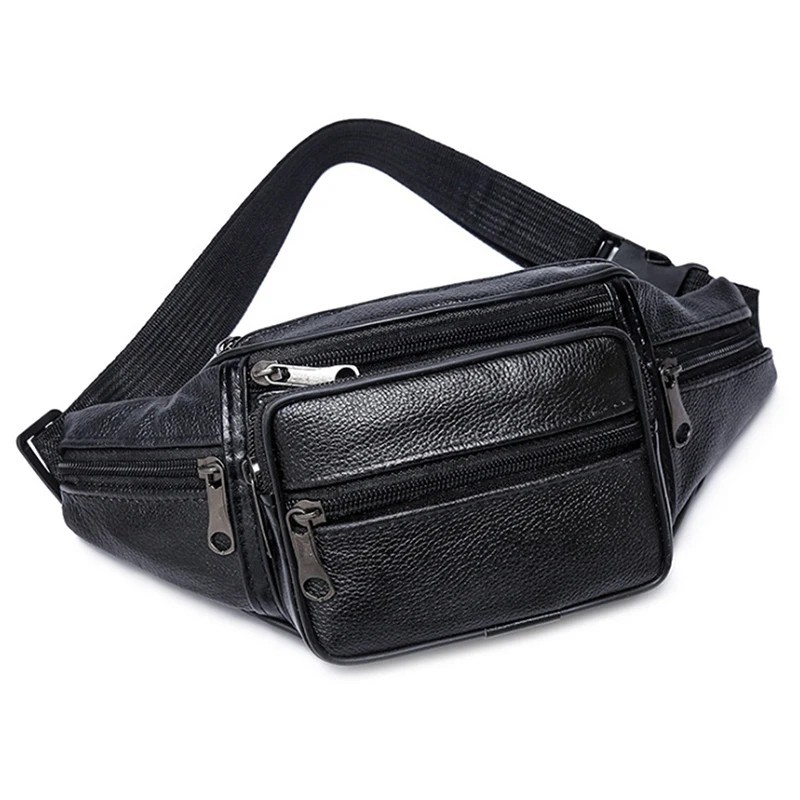 LEATHER ZIPPED SECURE WAIST/ BUM BAG, TRAVEL/HOLIDAY MONEY Artificial Leather