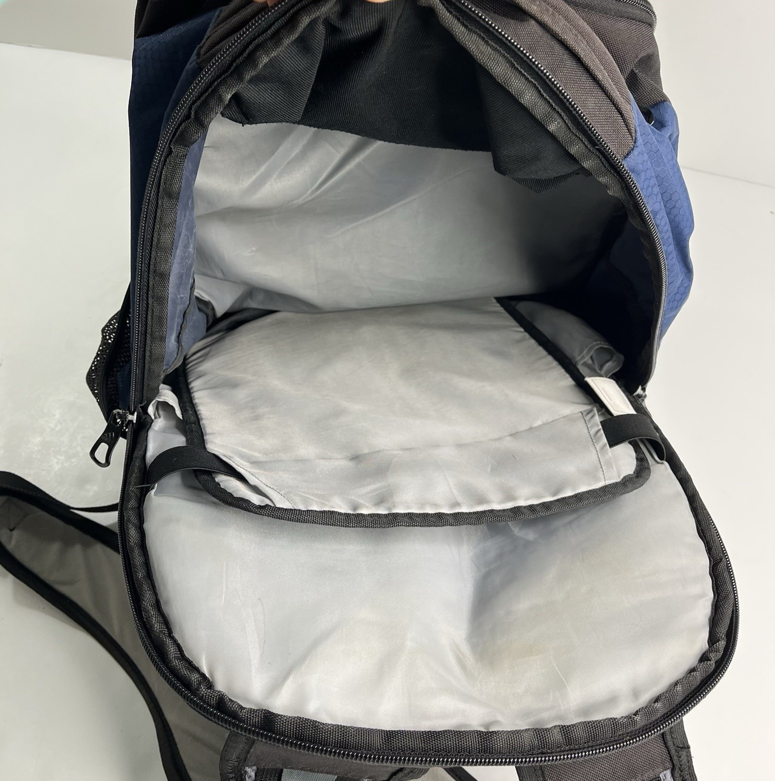 Adidas LoadSpring Backpack Black Blue & White 4 Zipper Compartments