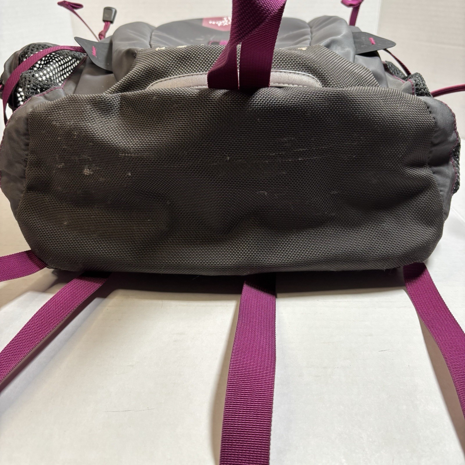 The North Face Backpack Hot Shot Special Edition Hiking School Bag Gray Purple