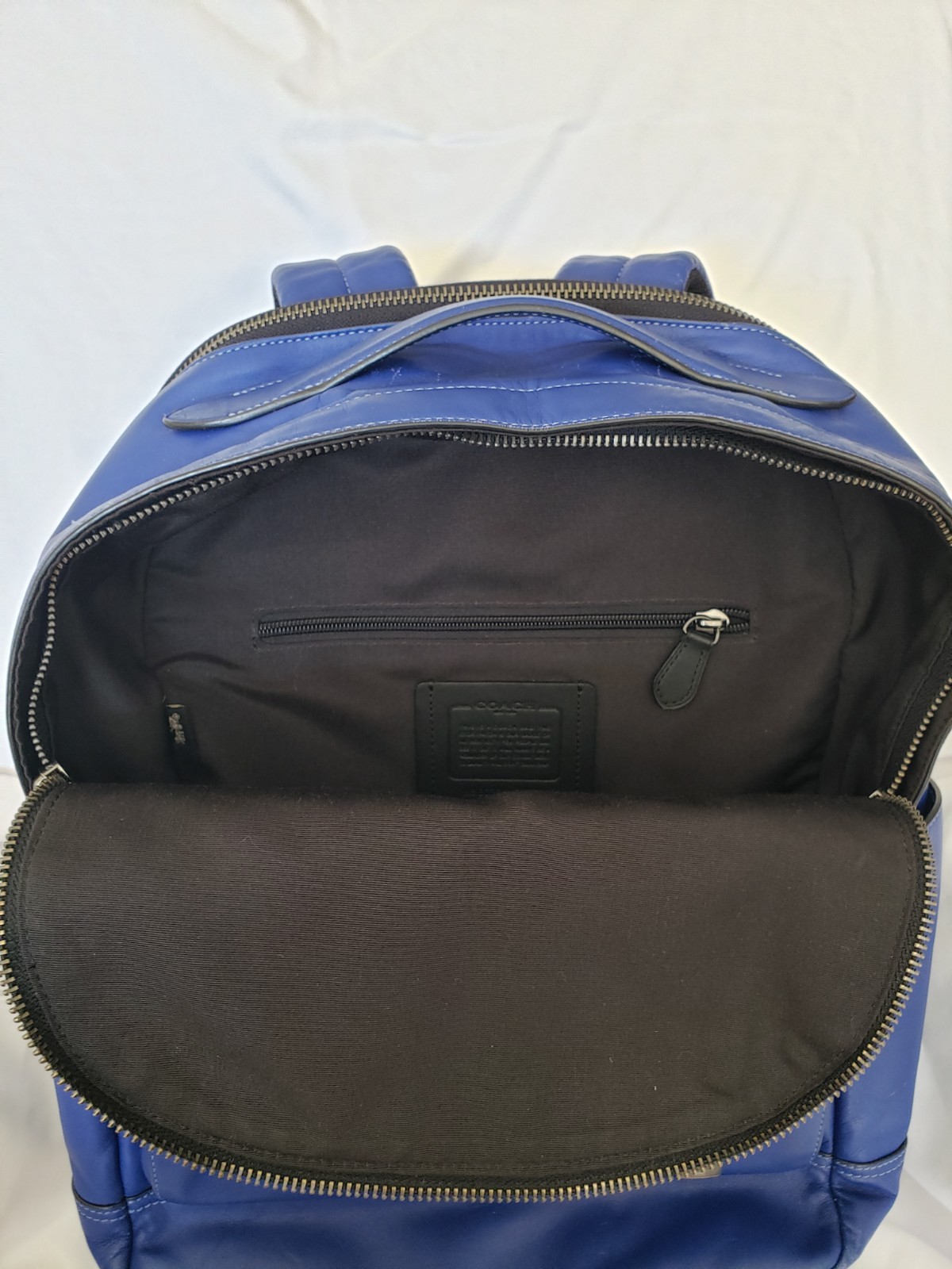 Coach C2934 Graham Leather Backpack RARE Electric Blue Gunmetal Hardware