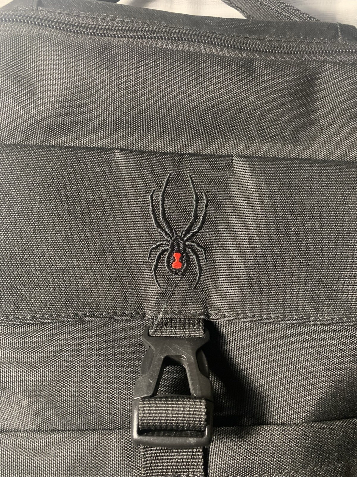 Spyder Black/Red Backpack Spider Logo Zip & Buckle, Pockets
