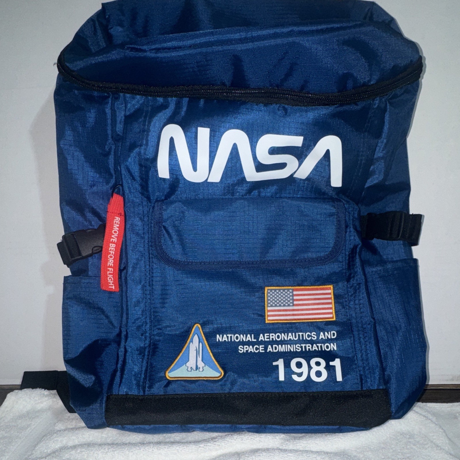 NASA Blue/Black Space Theme Backpack Zip Closure Adjustable Straps Pockets