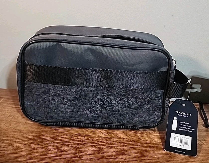 Original Penguin Textured Canvas Travel Toiletries Bag Black – NWT $49 No Bottle