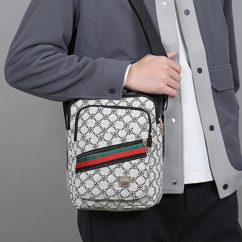 Men’s Crossbody Bag Multi-Layer Large Capacity Waterproof Oxford Casual Business