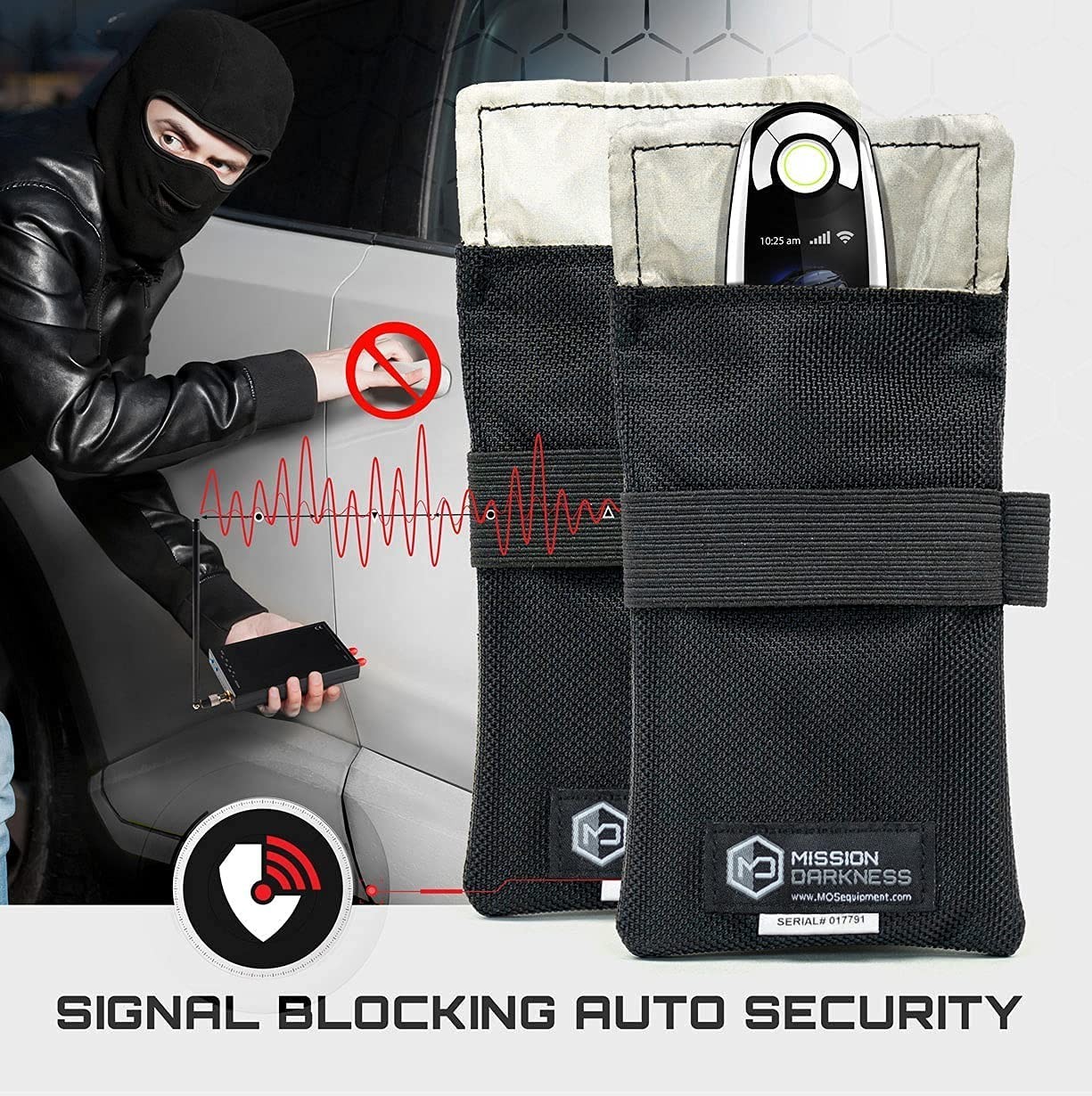 RF Shielding Faraday Bag for Keyfobs (2-Pack) | Anti-Hacking Signal Blocker Case