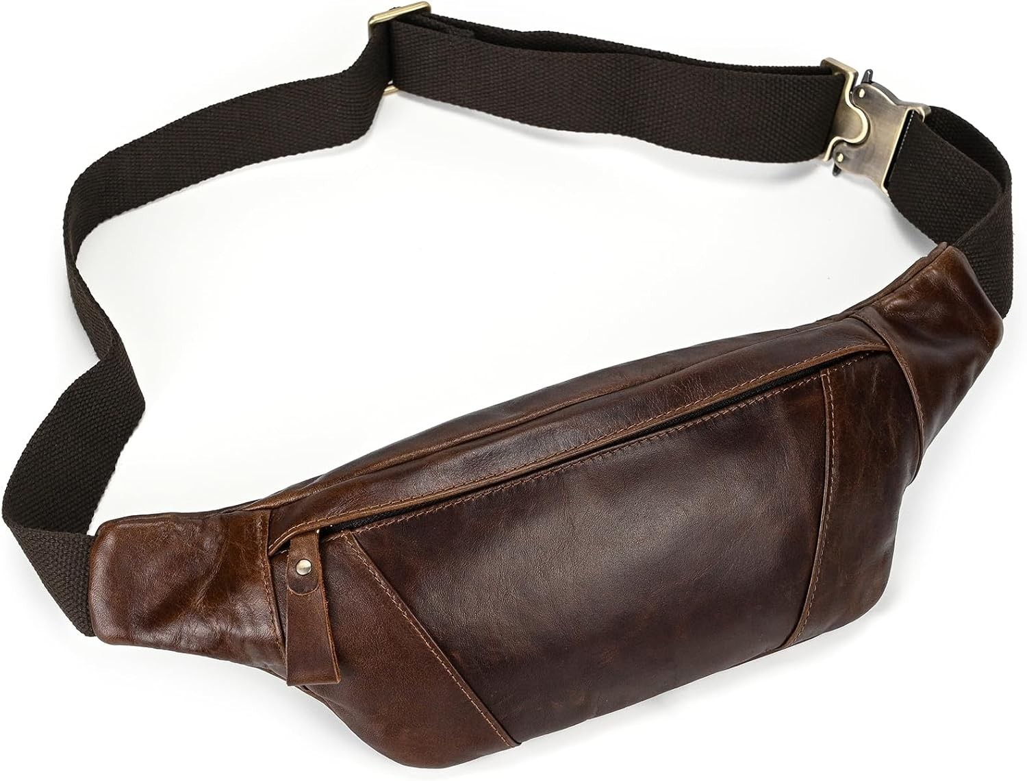 Men’s Leather Waist Bag Multiple Pockets Slim Fanny Pack Adjustable Belt bag …