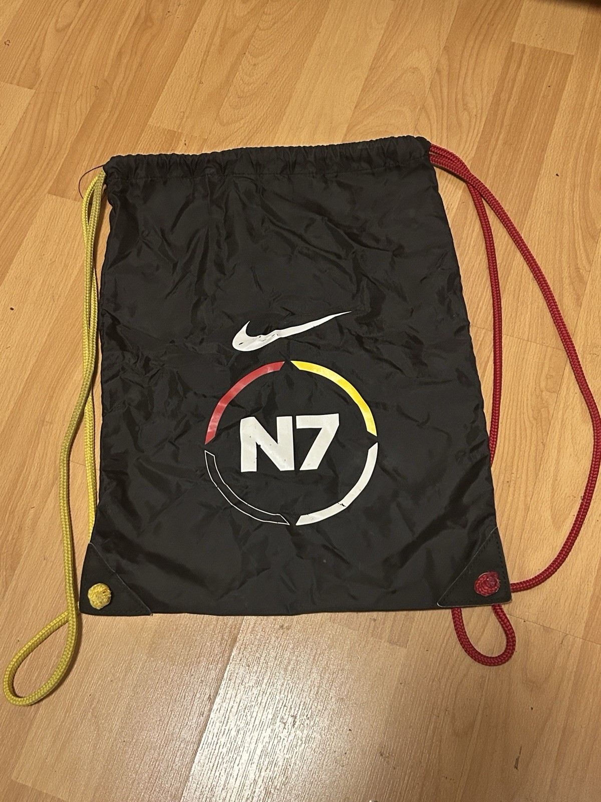 Nike N7 Drawstring Bag BZ9708 -001 Black Yellow Red