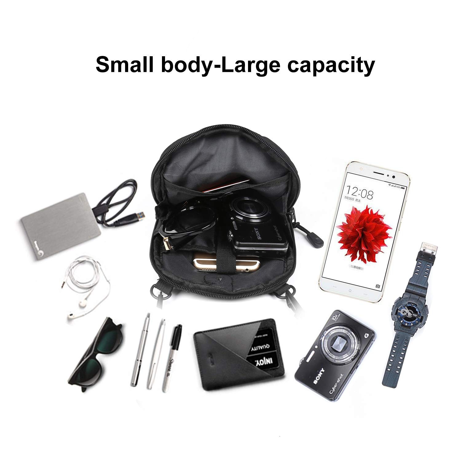 Small Crossbody Bag for Men, Mini Shoulder Bag Mini Messenger Bag for Cell Ph…
