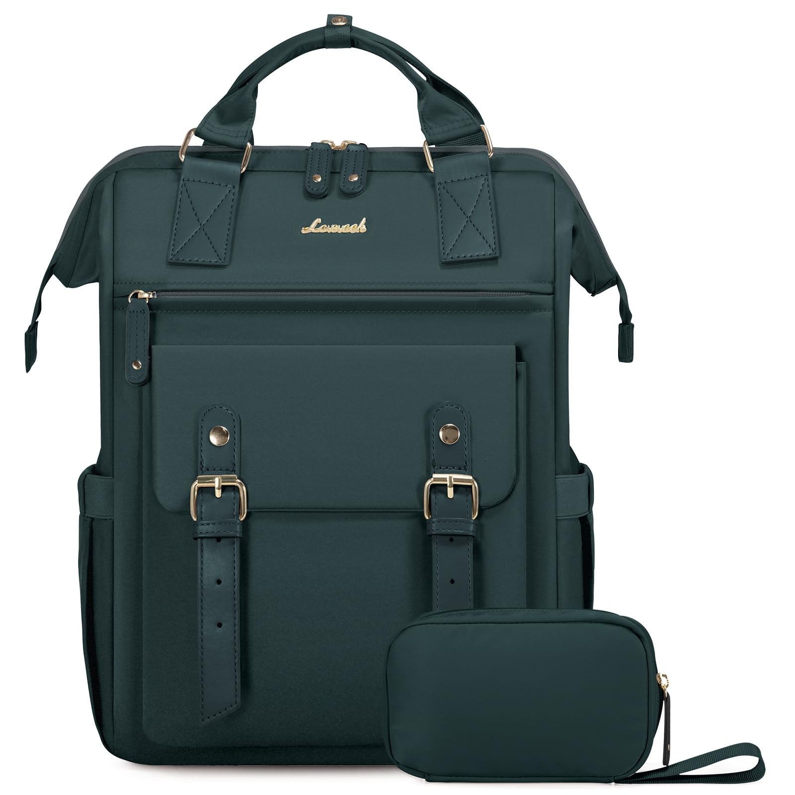 LOVEVOOK 17 Inch Laptop Backpack for Women Work Travel, Dark Green