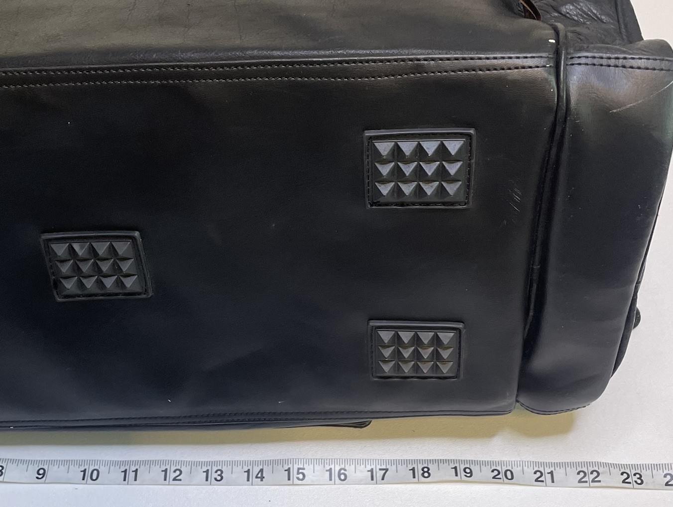 Canyon Outback leather duffle bag small black Travel Weekend Bag CIBC Logo