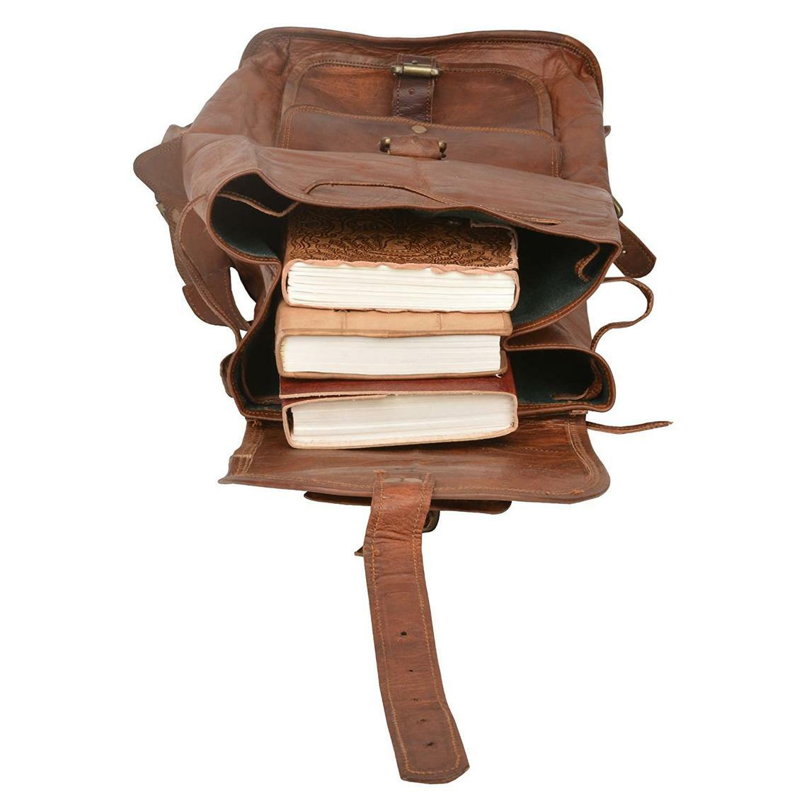 Backpack Rucksack Messenger Bag Men’s Genuine Leather Vintage Laptop Satchel