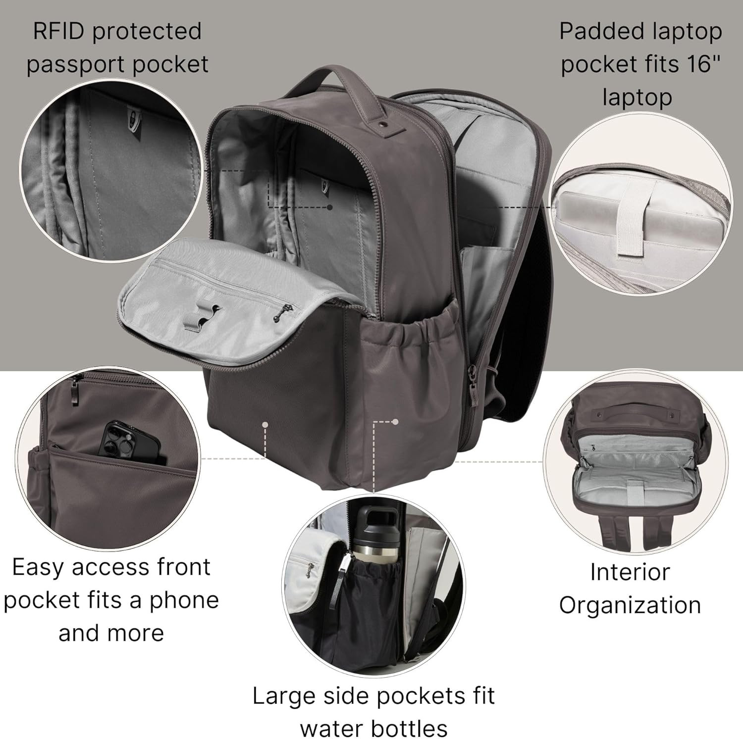 Tribeca Expandable Laptop Backpack – 15″X11″ Lightweight RFID Computer Bag for W
