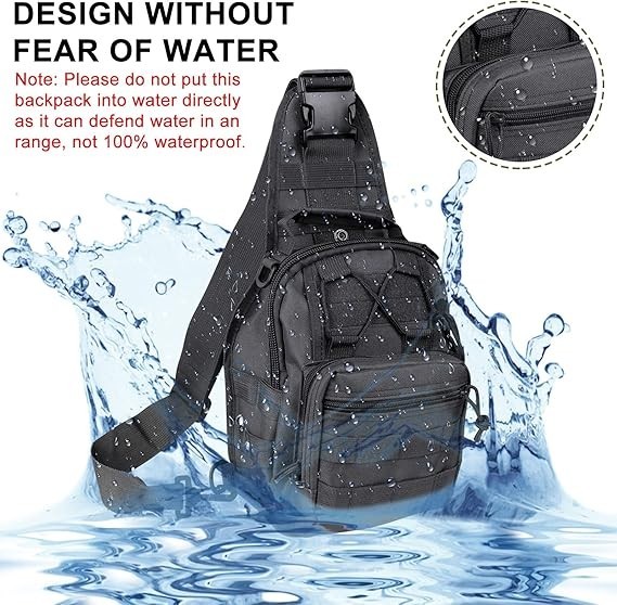 Men Backpack Tactical Sling Bag Chest Shoulder Fanny Pack Cross Body Molle Pouch