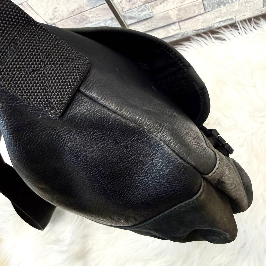 Mr Olive EOI Black Leather Messenger Bag Crossbody Shoulder Y2K Japan USED