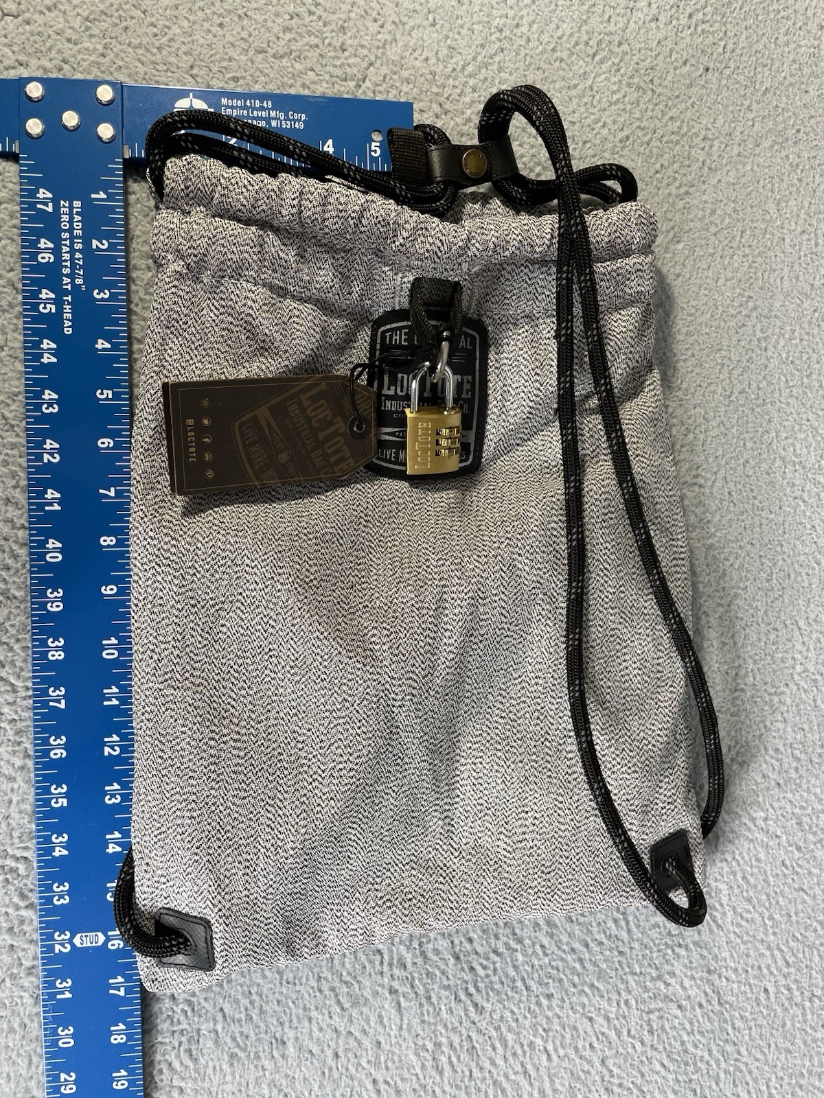 Loctote Original Flak Sack Gray Backpack Bag Loc Tote Anti-Theft