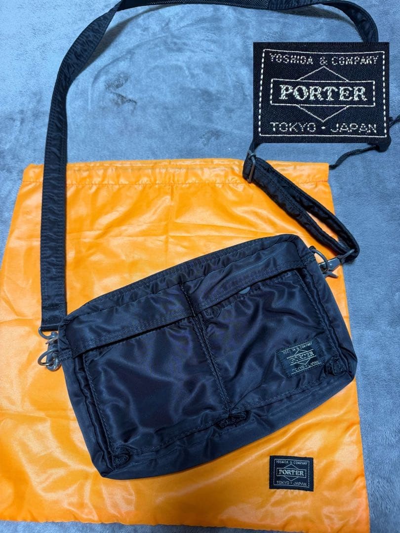 Authentic PORTER Yoshida Bag TANKER Shoulder Bag Nylon Black 28cm x 20cm x 11cm