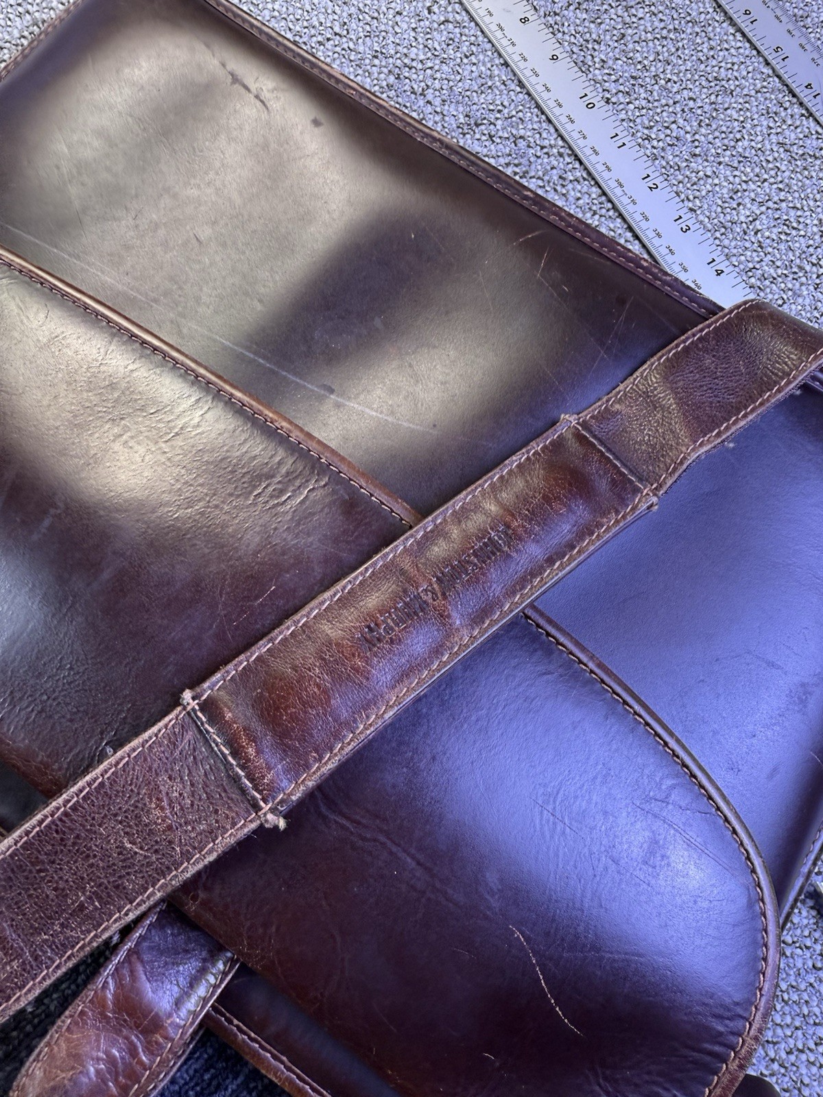 Vintage Johnston & Murphy Leather Briefcase Shoulder Bag Laptop Bag