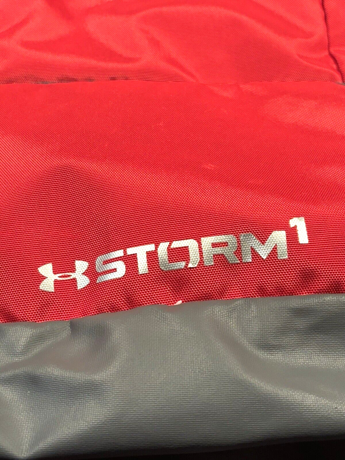 Under Armour Storm 1 Backpack Red Gray Zipper Pockets Wide Straps School Travel