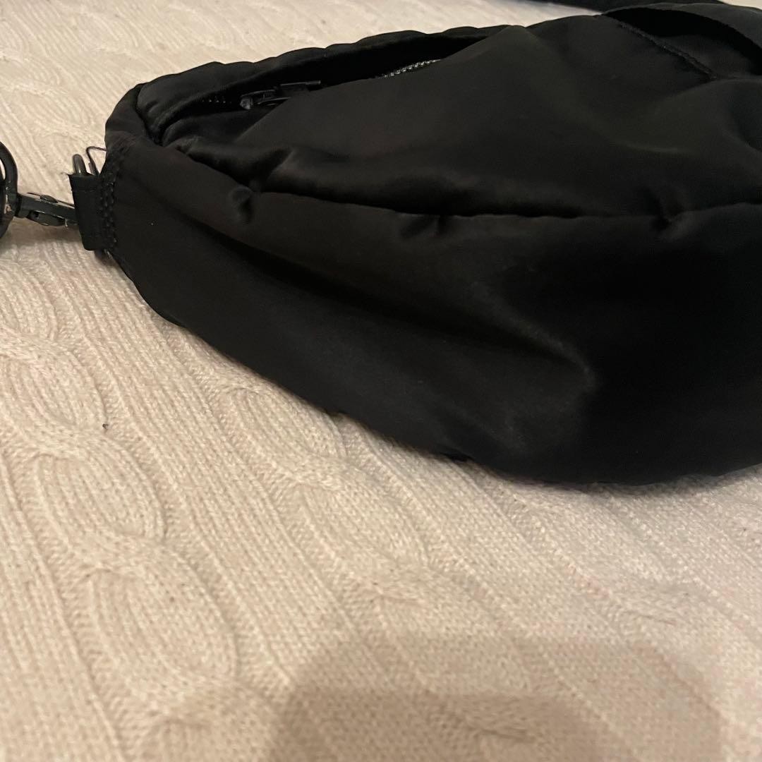 Authentic PORTER YoshidaBag Black Nylon Oval Shoulder Bag 21cm x 32cm x 9cm