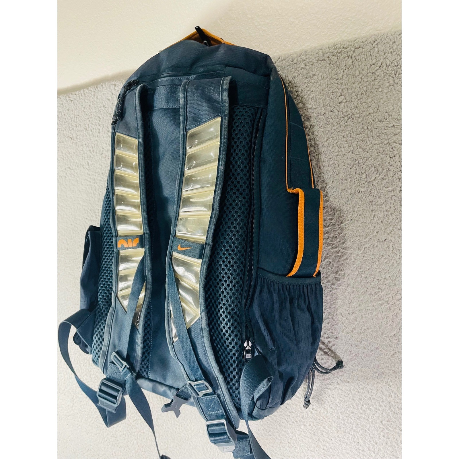 Nike Utility Elite Backpack Navy Blue Orange Training Gym Laptop Bag Air Max
