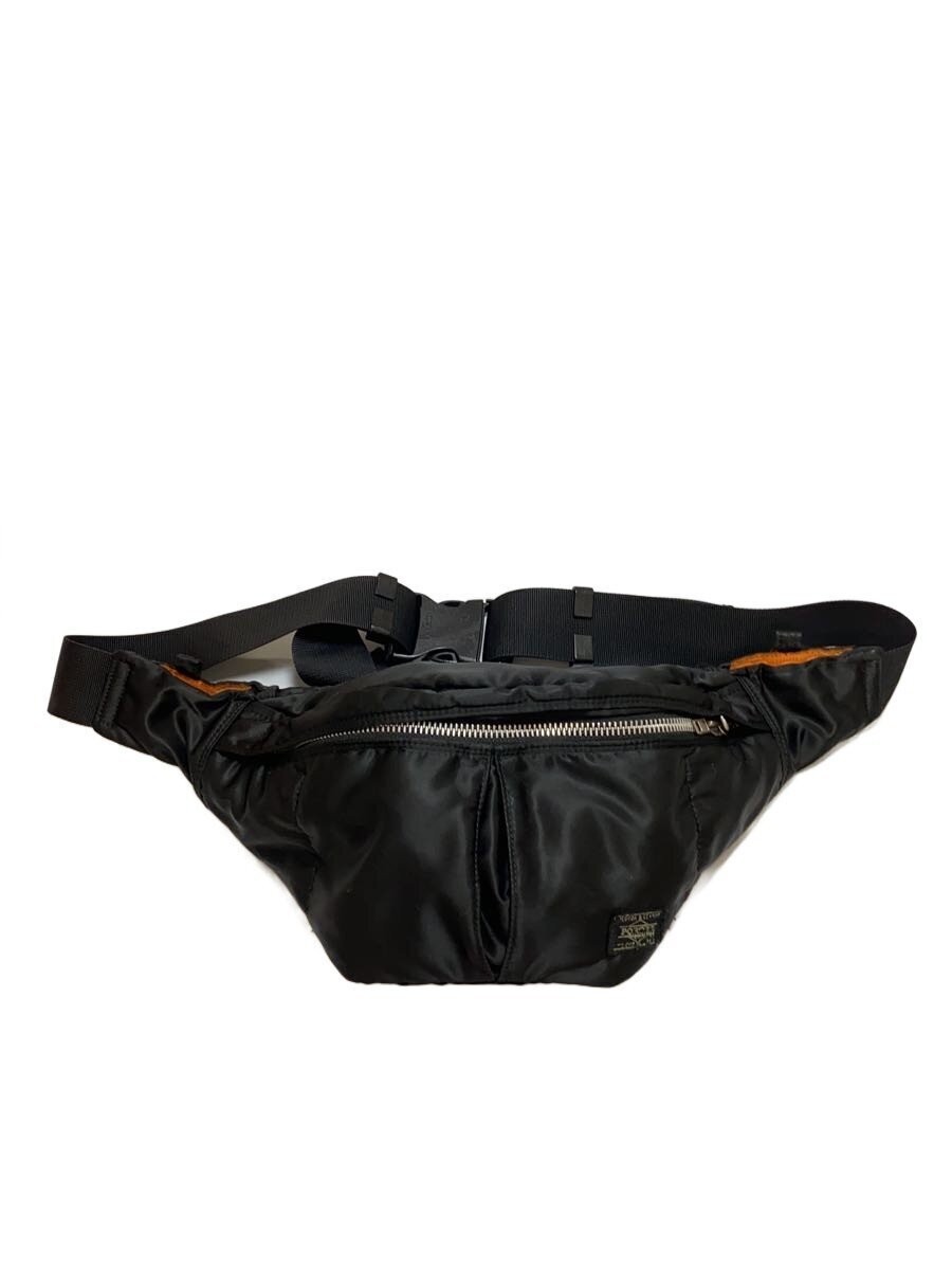 Authentic Porter Nylon Waist Bag Black 16cm Height Unisex Slim Travel Accessory