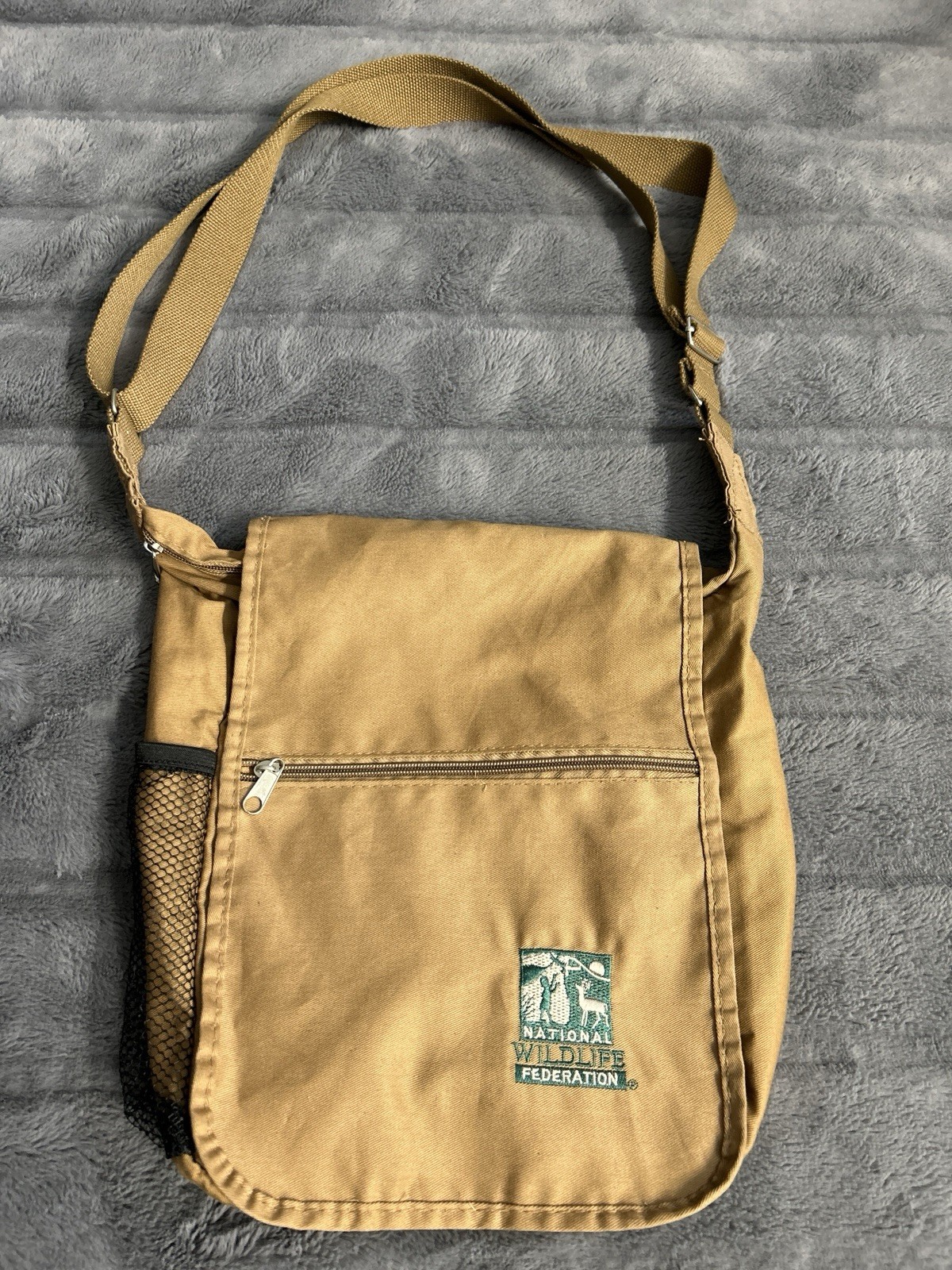 National Wildlife Federation Tan Canvas Messenger Crossbody Bag – Earthy Boho