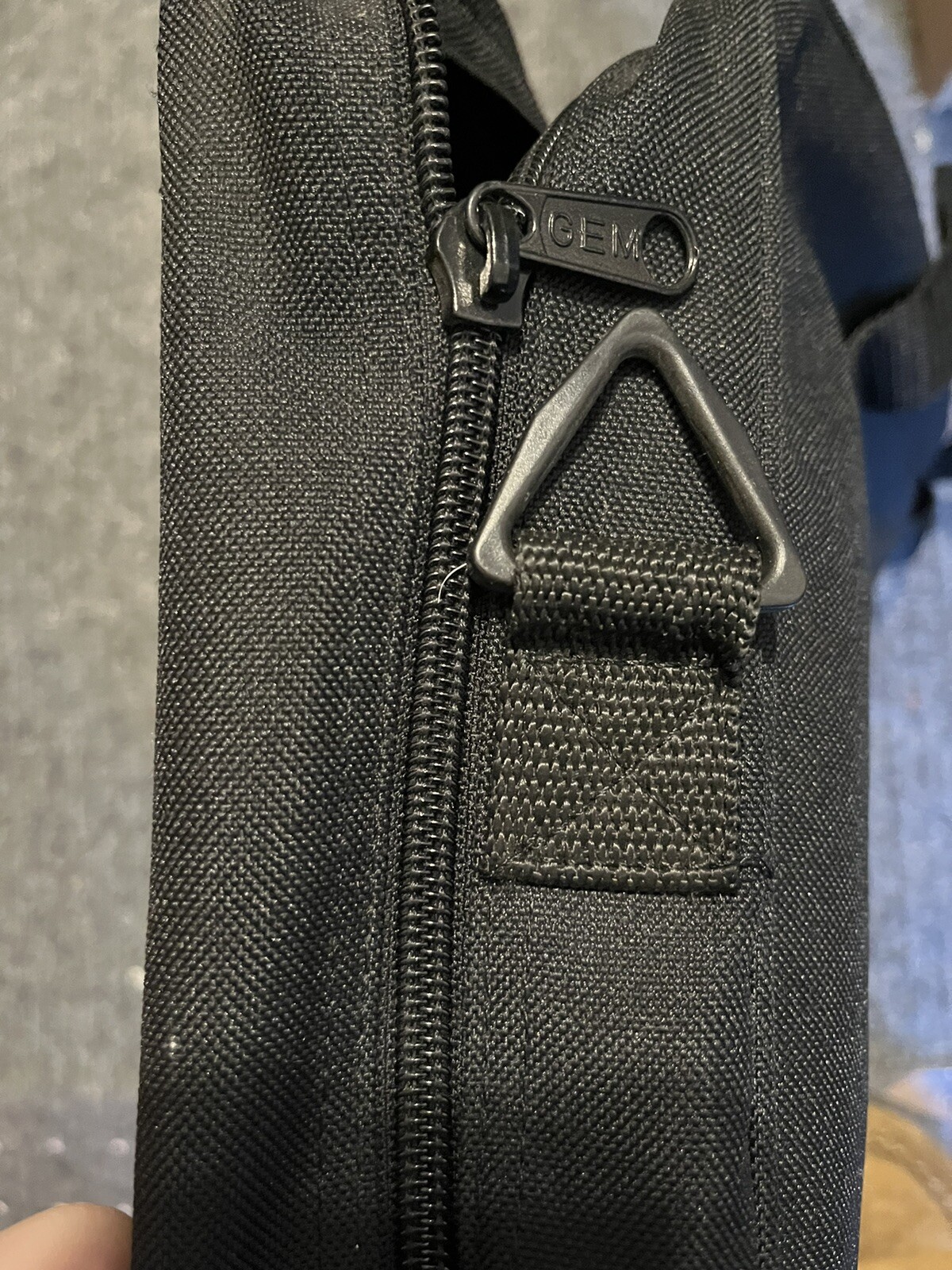 Laptop Bag Black Canvas Pocket Gear Slots Handles GEM Office Travel 12×12.5×3″