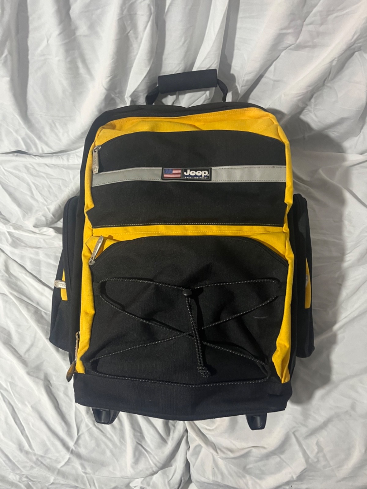 Jeep Travel Equipment Black/yellow Travel Backpack bag 17” X 22”