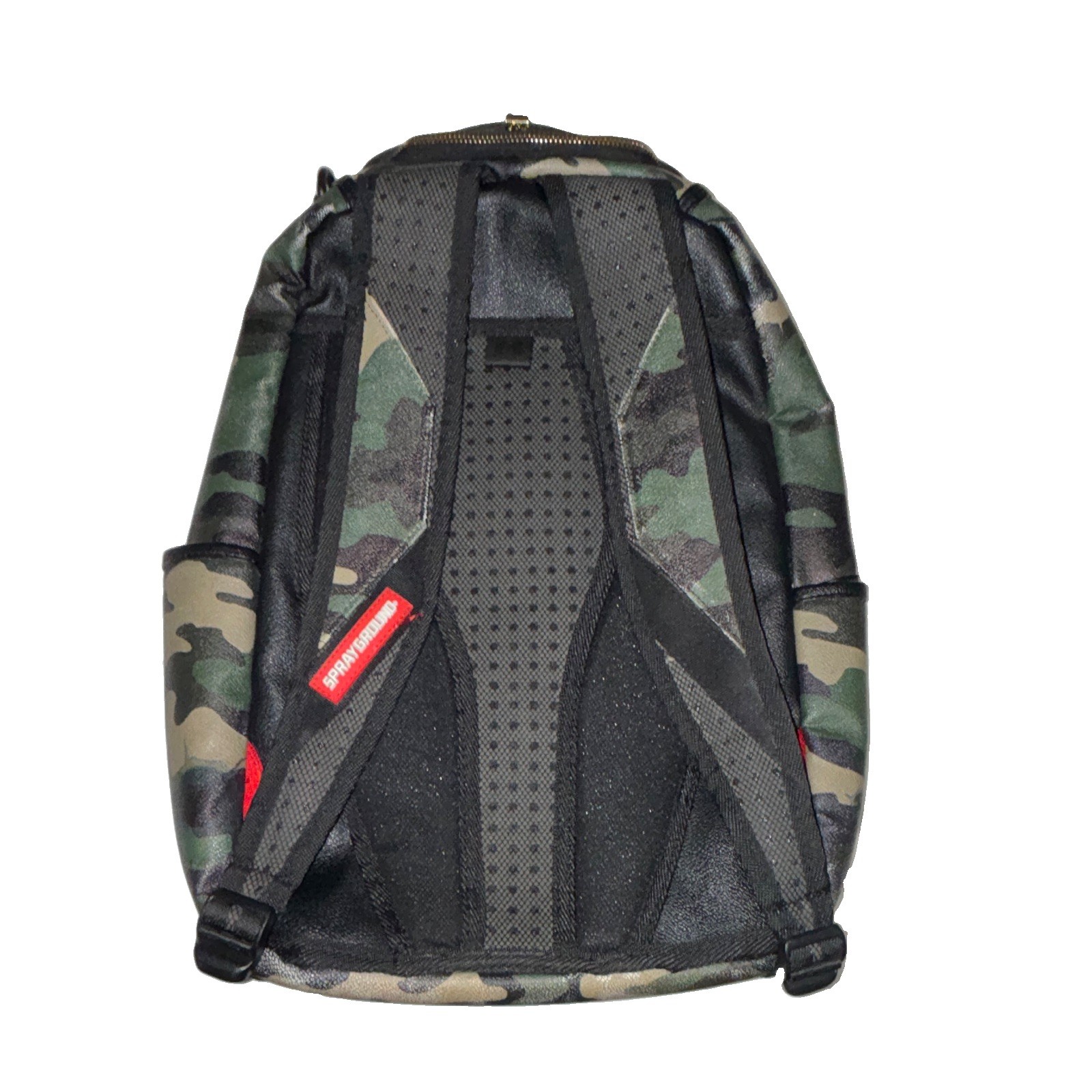 Sprayground Camo Lips Graphic Backpack Green Black Beige Zip Unisex Adult