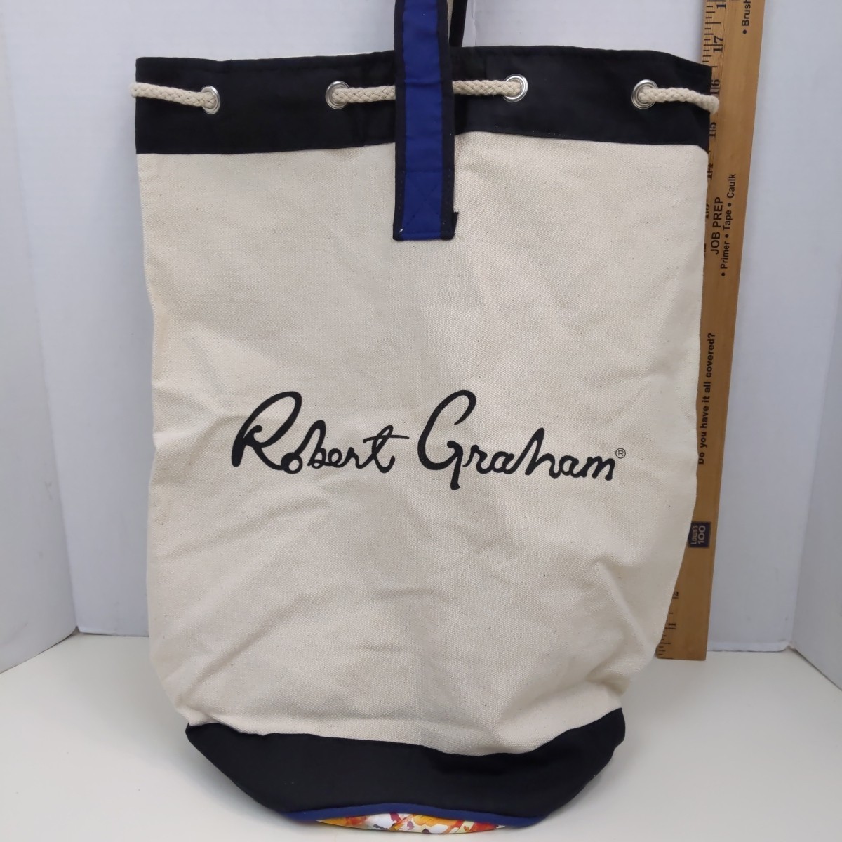Robert Graham Canvas Duffle Bag Rope Drawstring Beach Bag Large