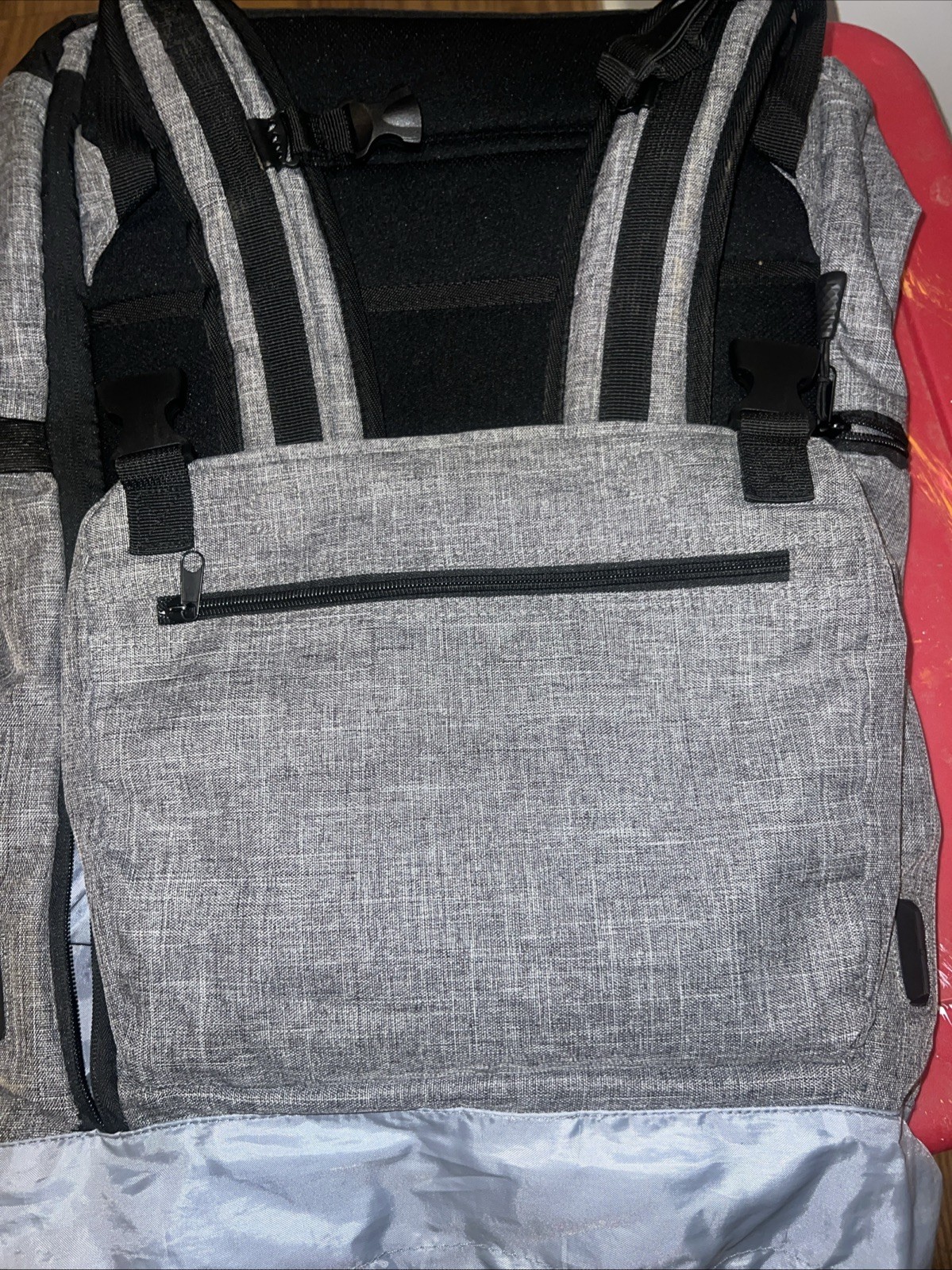 Microsoft Logo Computer Top Loader Buckle Flap Backpack Book Bag Pack Gray